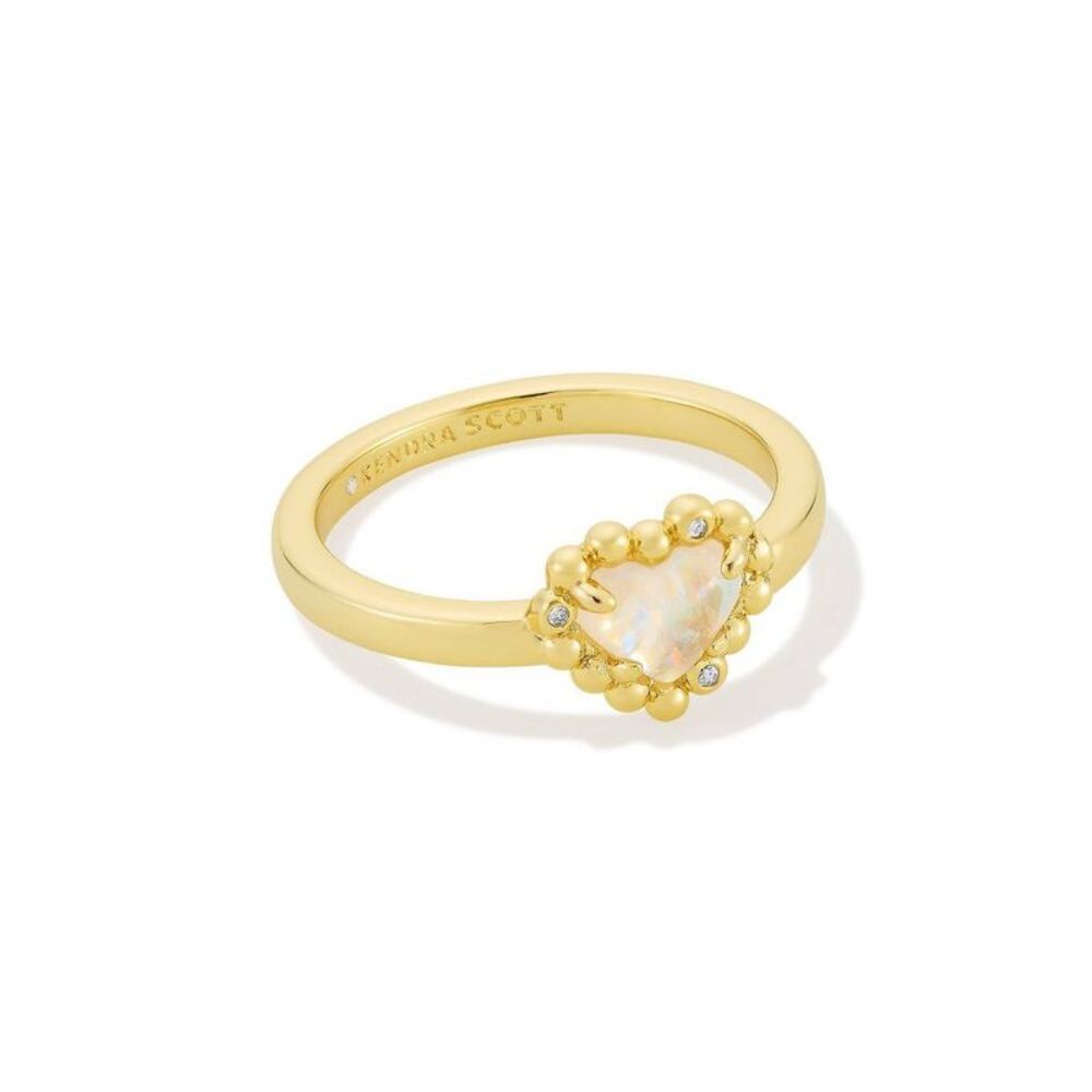 Kendra Scott Gold Ring with Opal Heart Stone
